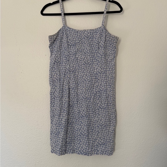 American Vintage Dresses & Skirts - Vintage Baby Pastel Blue Floral Mini Spaghetti-Strap Sundress Access